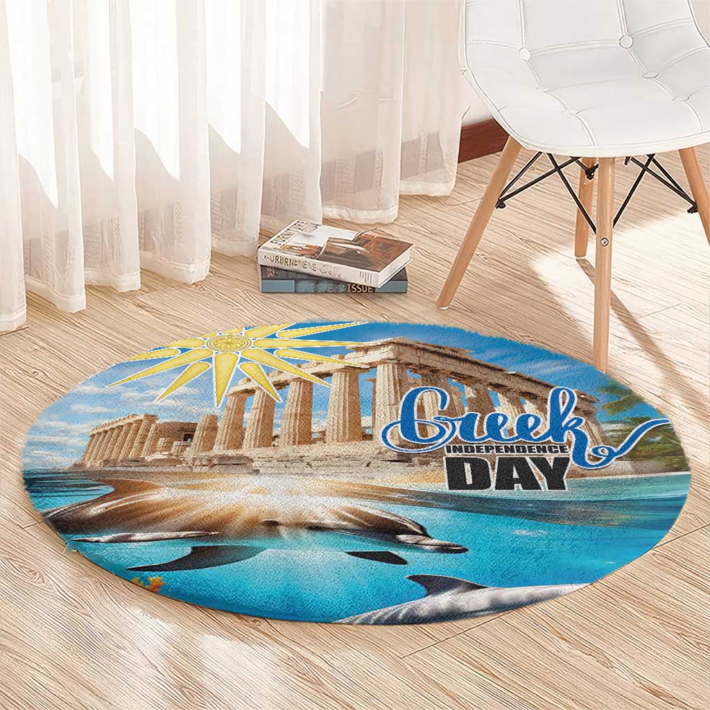 Greece Independence Day 25th March Round Carpet Scenery in Greece