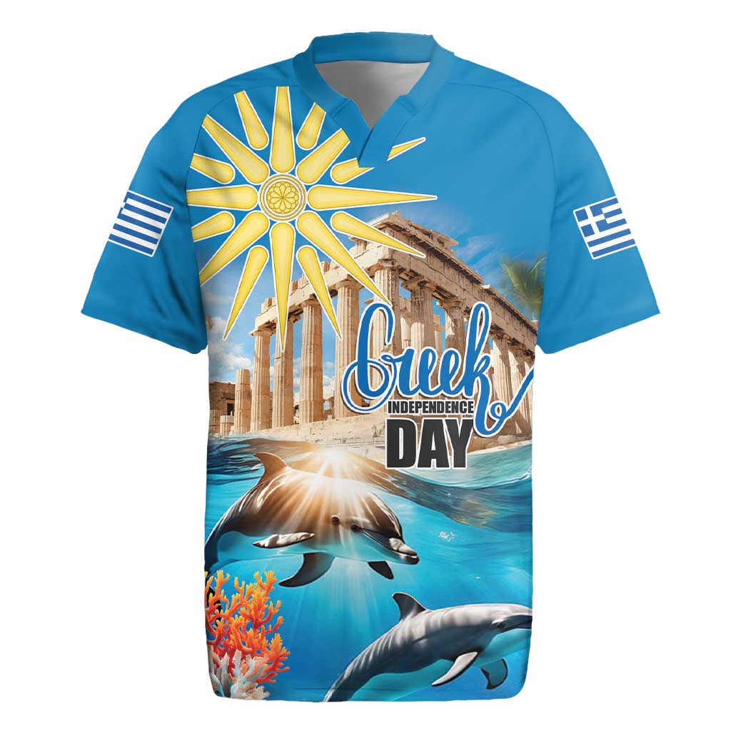 Greece Independence Day 25th March Rugby Jersey Scenery in Greece