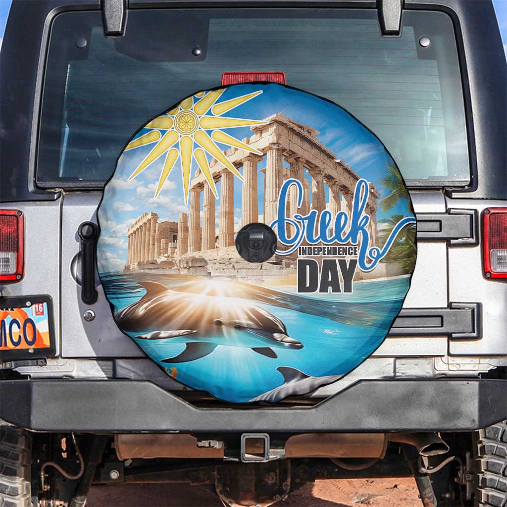 Greece Independence Day 25th March Spare Tire Cover Scenery in Greece