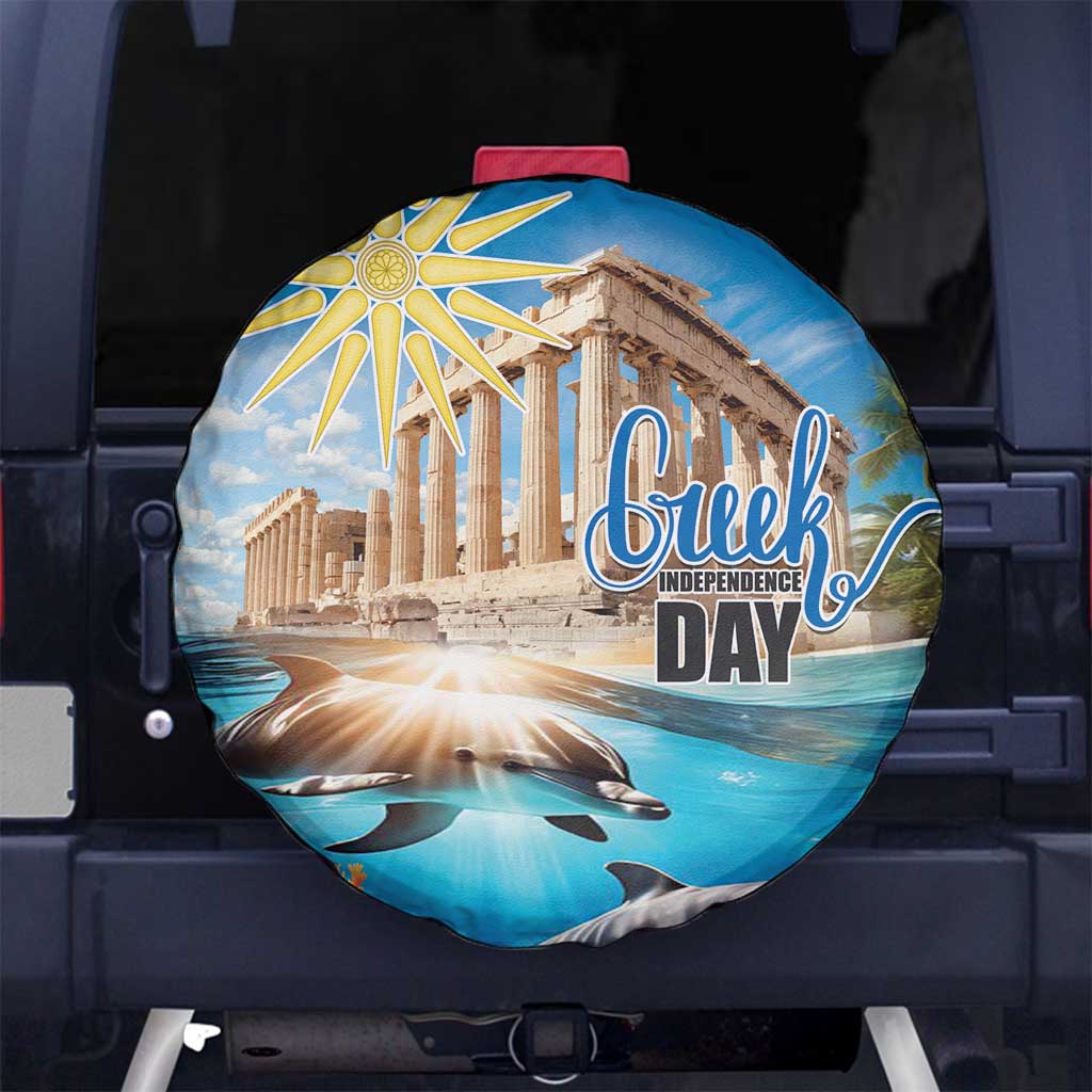 Greece Independence Day 25th March Spare Tire Cover Scenery in Greece