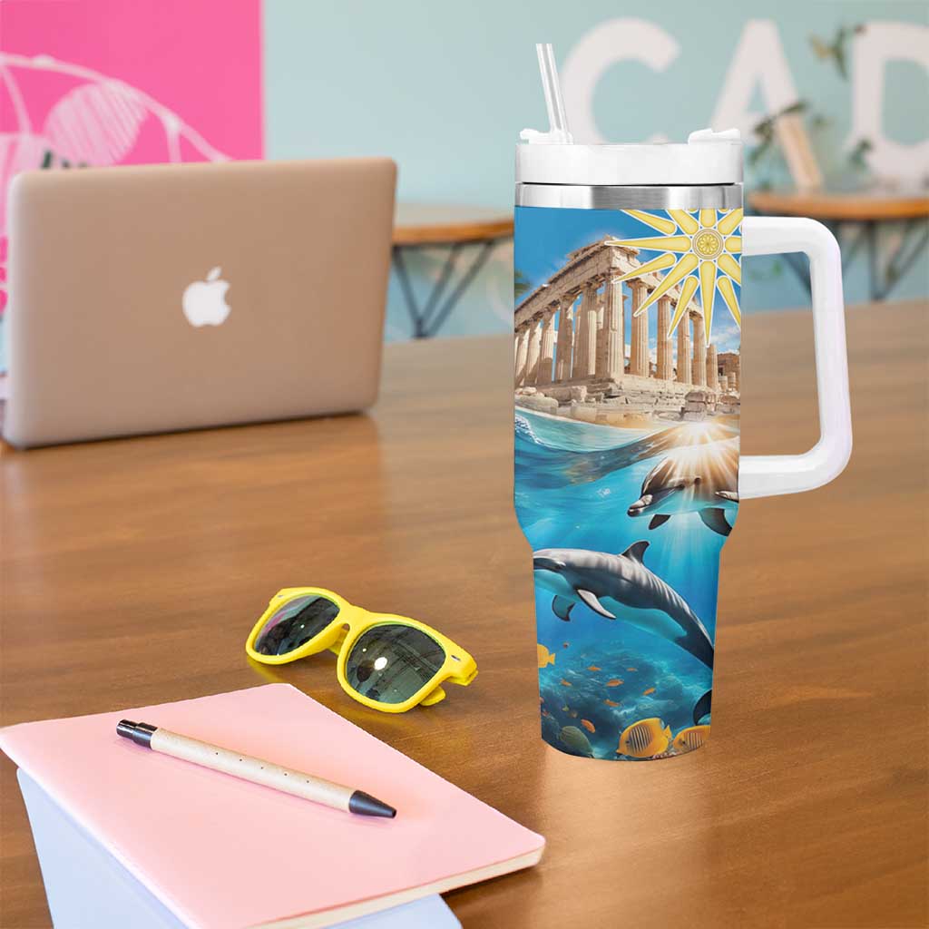 Greece Independence Day 25th March Tumbler With Handle Scenery in Greece