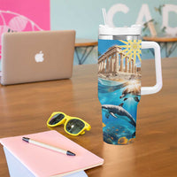 Greece Independence Day 25th March Tumbler With Handle Scenery in Greece