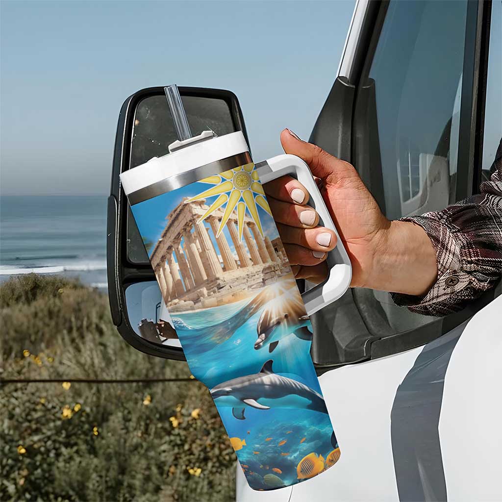Greece Independence Day 25th March Tumbler With Handle Scenery in Greece