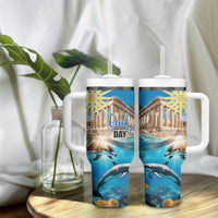 Greece Independence Day 25th March Tumbler With Handle Scenery in Greece