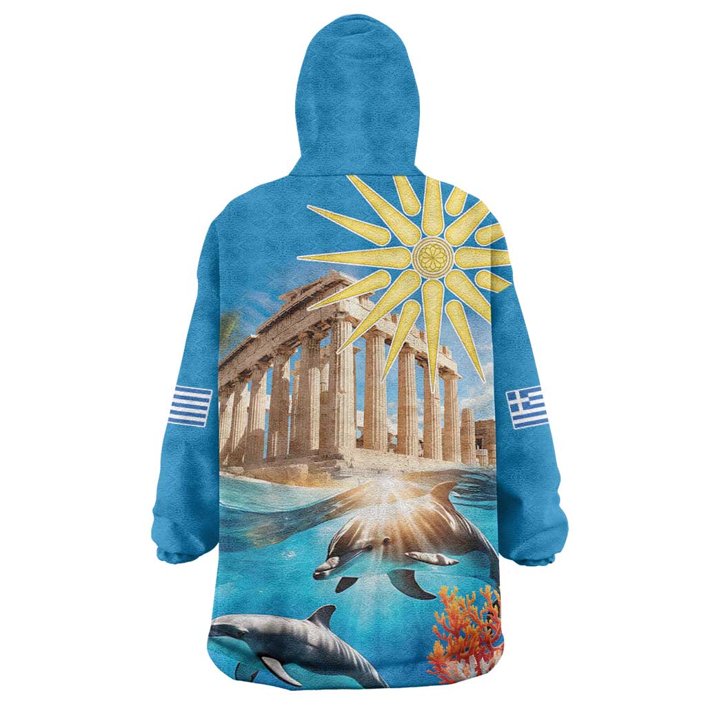 Greece Independence Day 25th March Wearable Blanket Hoodie Scenery in Greece