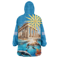 Greece Independence Day 25th March Wearable Blanket Hoodie Scenery in Greece