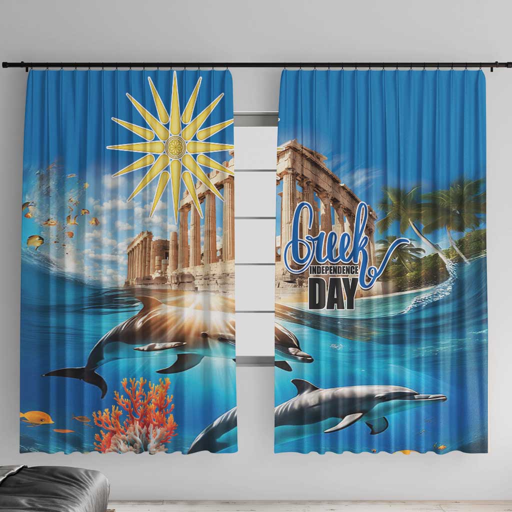 Greece Independence Day 25th March Window Curtain Scenery in Greece