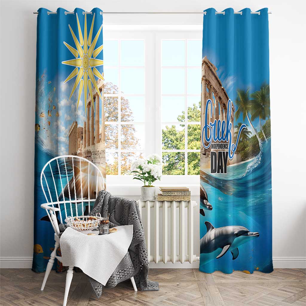 Greece Independence Day 25th March Window Curtain Scenery in Greece