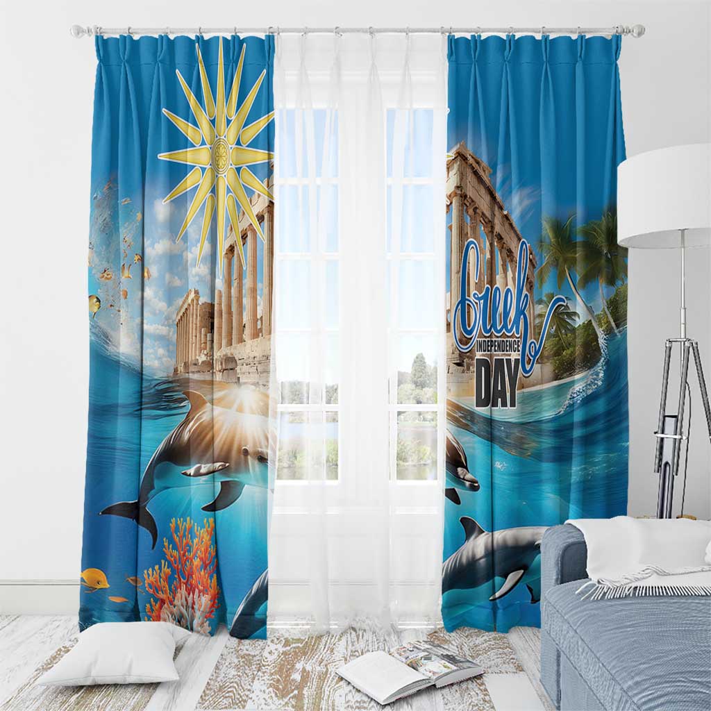Greece Independence Day 25th March Window Curtain Scenery in Greece