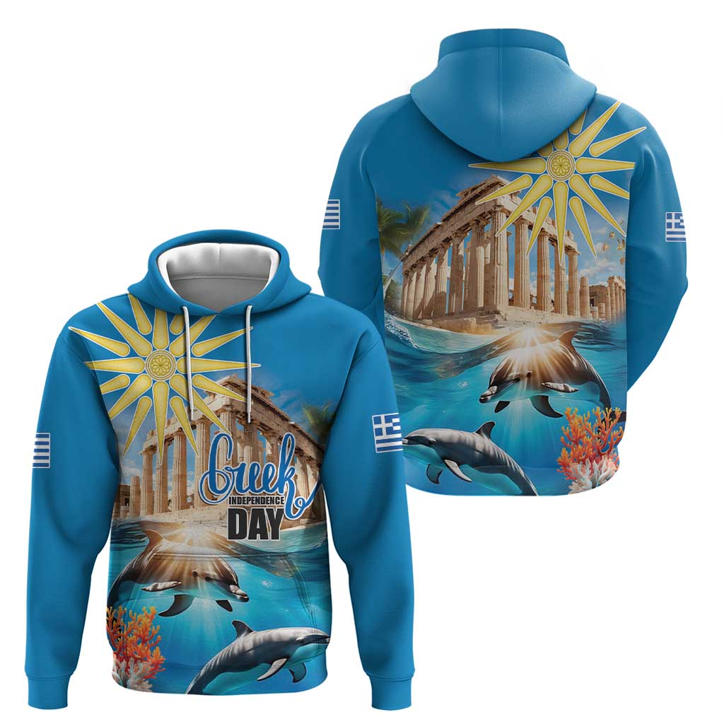 Greece Independence Day 25th March Zip Hoodie Scenery in Greece