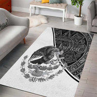 Personalized Mexico Aztec Calendar Area Rug Flag and Coat of Arms