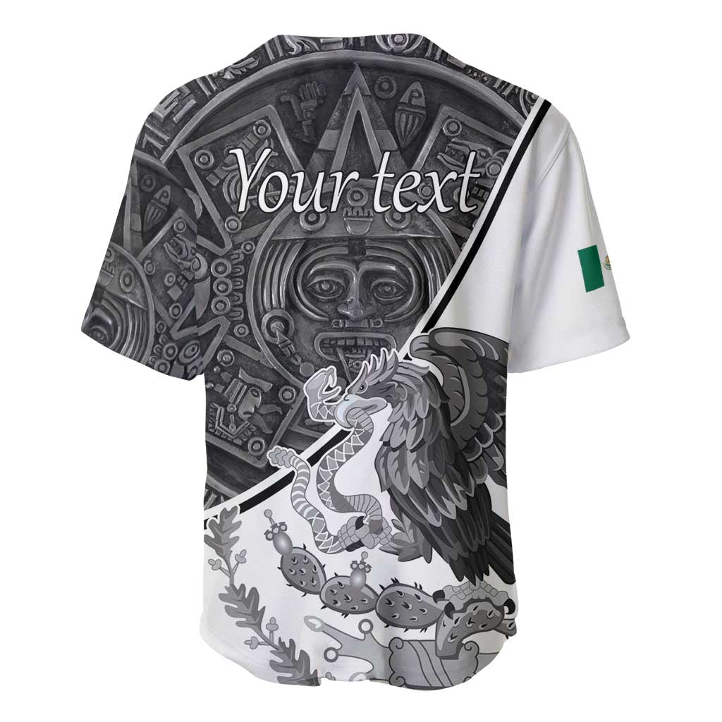 Personalized Mexico Aztec Calendar Baseball Jersey Flag and Coat of Arms