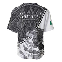 Personalized Mexico Aztec Calendar Baseball Jersey Flag and Coat of Arms