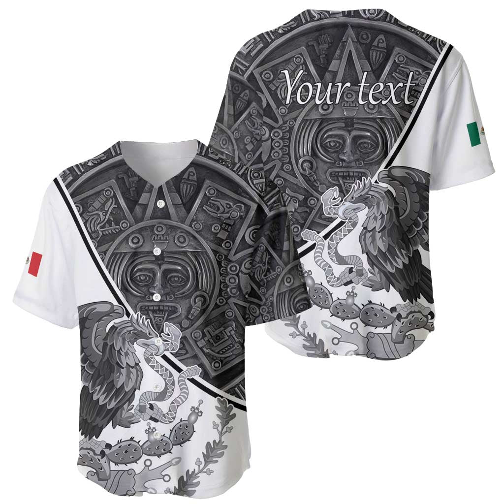 Personalized Mexico Aztec Calendar Baseball Jersey Flag and Coat of Arms
