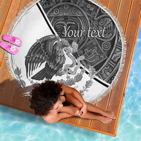 Personalized Mexico Aztec Calendar Beach Blanket Flag and Coat of Arms