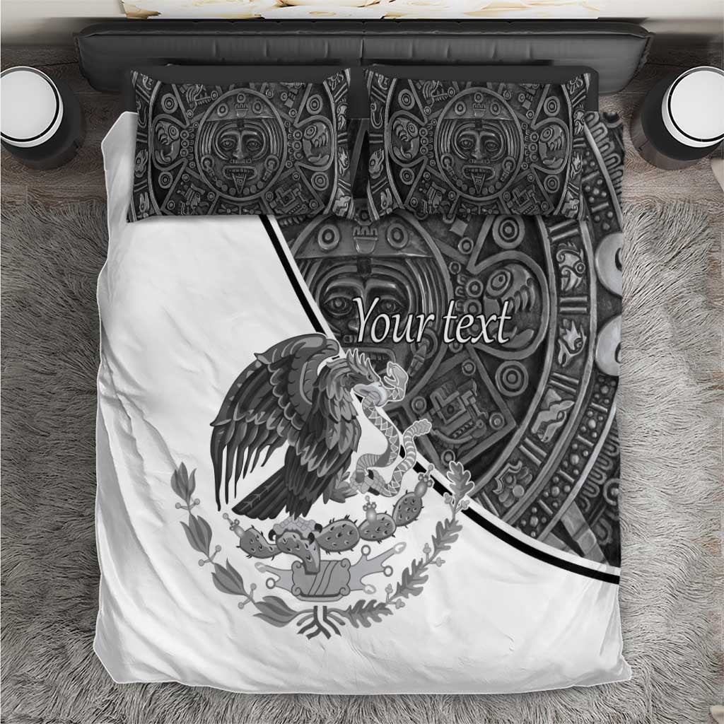 Personalized Mexico Aztec Calendar Bedding Set Flag and Coat of Arms