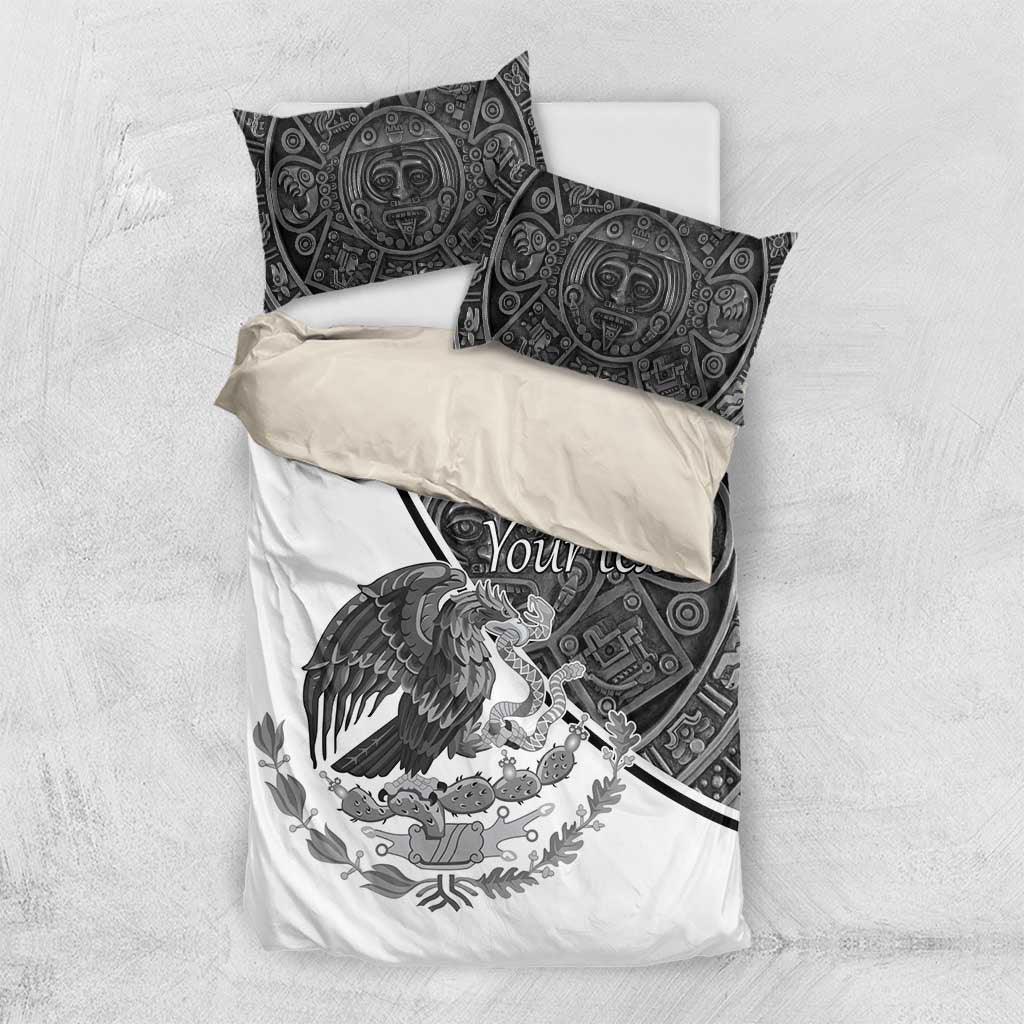 Personalized Mexico Aztec Calendar Bedding Set Flag and Coat of Arms