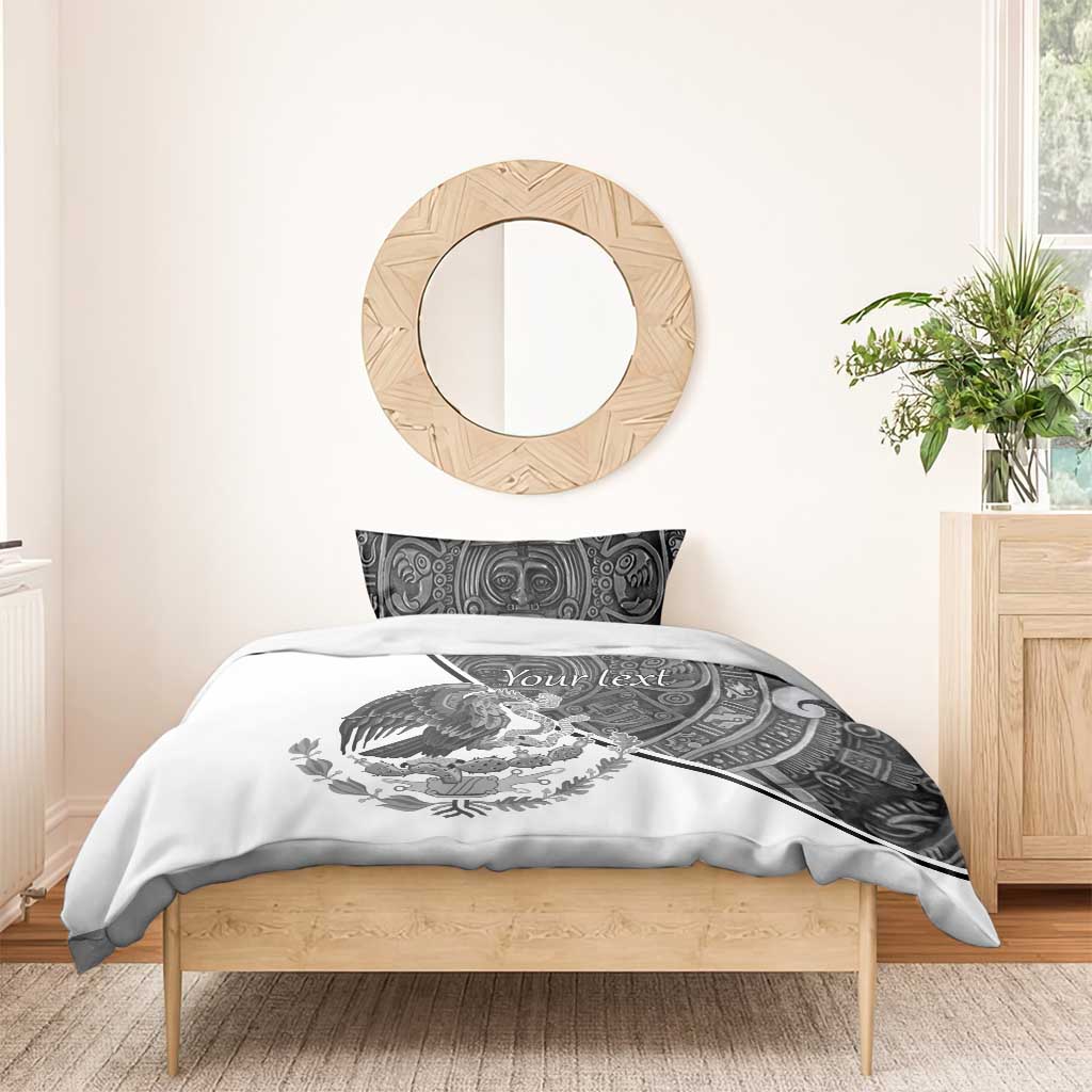 Personalized Mexico Aztec Calendar Bedding Set Flag and Coat of Arms