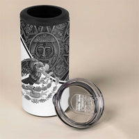 Personalized Mexico Aztec Calendar 4 in 1 Can Cooler Tumbler Flag and Coat of Arms