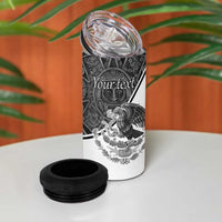 Personalized Mexico Aztec Calendar 4 in 1 Can Cooler Tumbler Flag and Coat of Arms