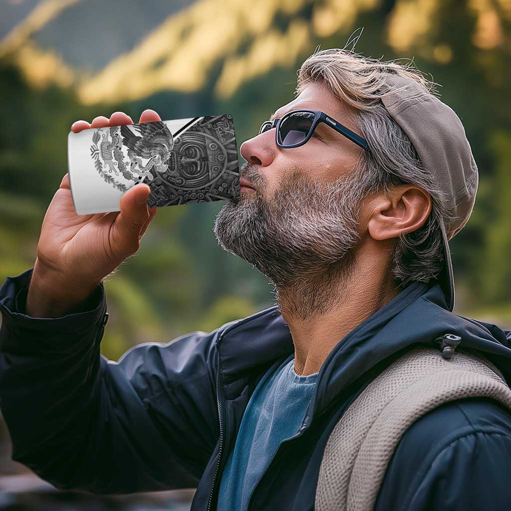 Personalized Mexico Aztec Calendar 4 in 1 Can Cooler Tumbler Flag and Coat of Arms