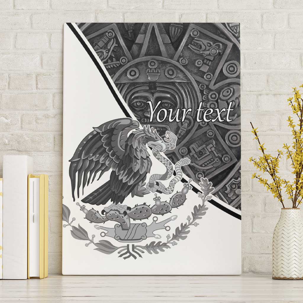 Personalized Mexico Aztec Calendar Canvas Wall Art Flag and Coat of Arms