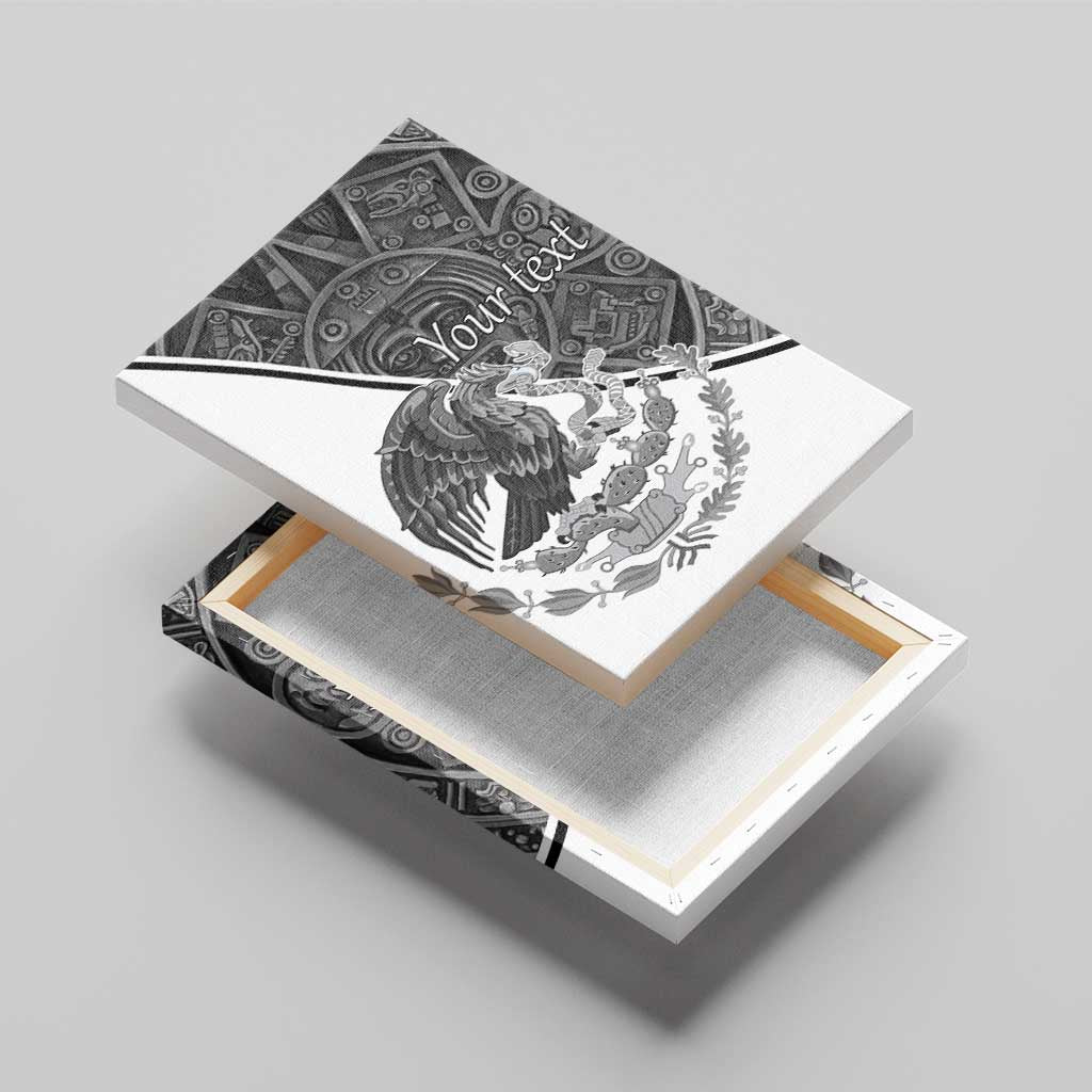 Personalized Mexico Aztec Calendar Canvas Wall Art Flag and Coat of Arms