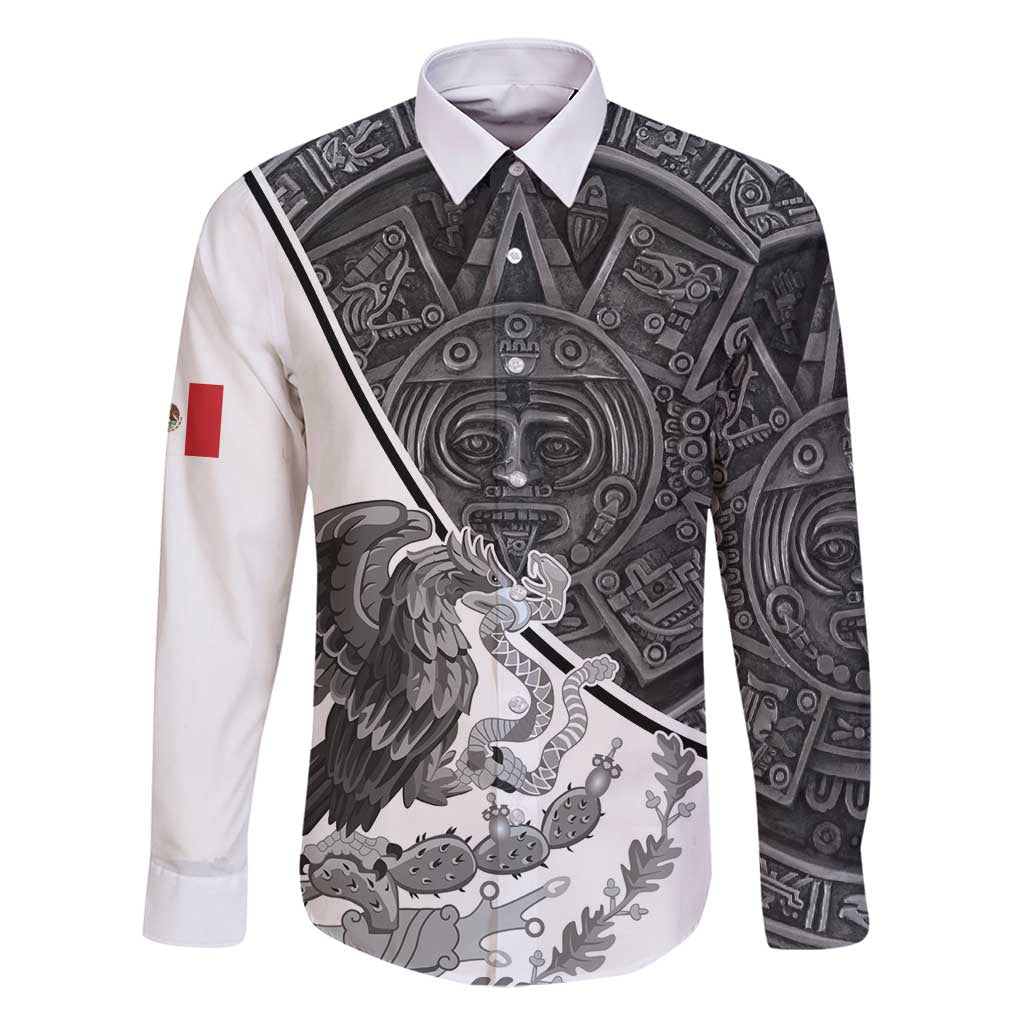 Personalized Mexico Aztec Calendar Family Matching Long Sleeve Bodycon Dress and Hawaiian Shirt Flag and Coat of Arms