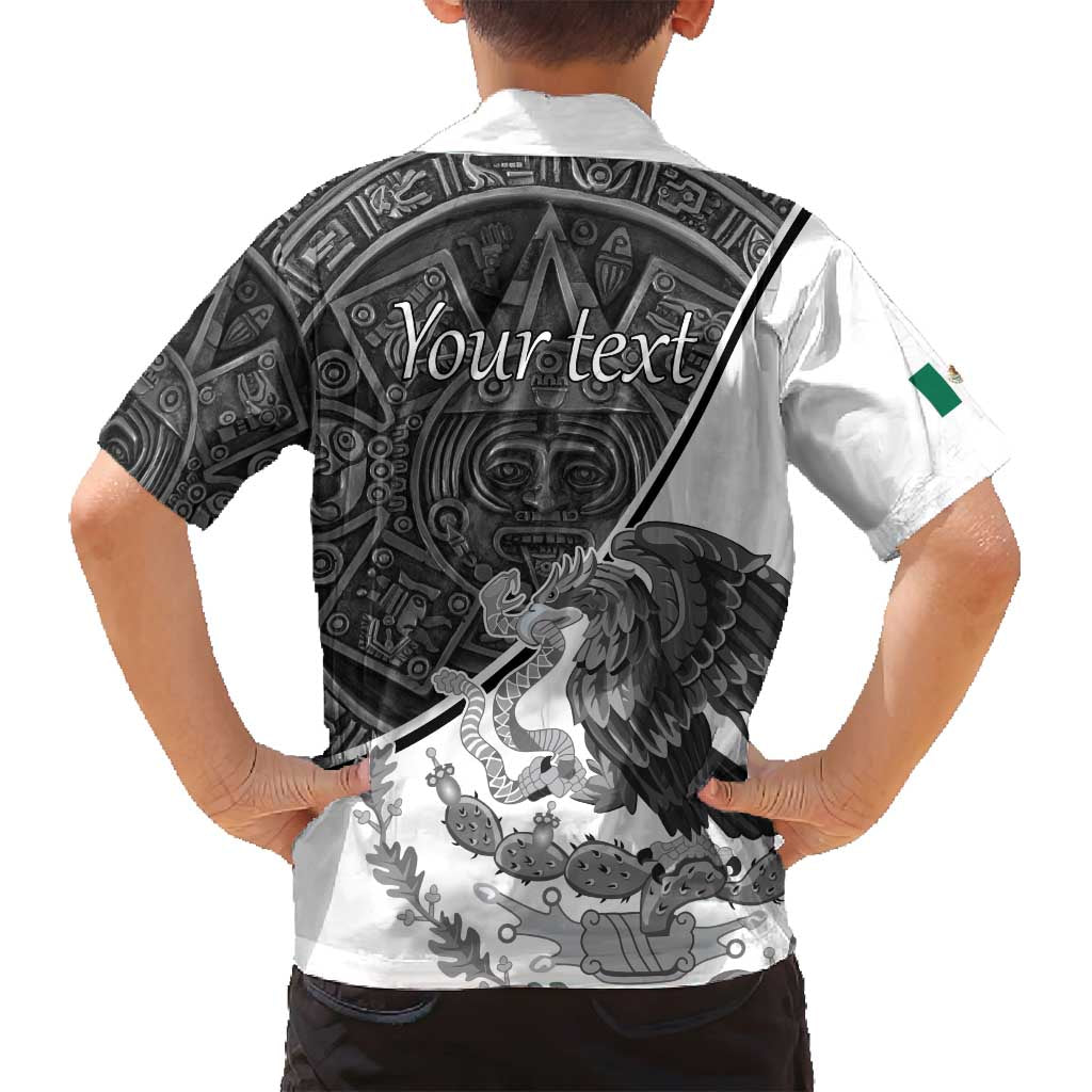 Personalized Mexico Aztec Calendar Family Matching Puletasi and Hawaiian Shirt Flag and Coat of Arms