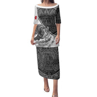 Personalized Mexico Aztec Calendar Family Matching Puletasi and Hawaiian Shirt Flag and Coat of Arms