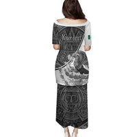 Personalized Mexico Aztec Calendar Family Matching Puletasi and Hawaiian Shirt Flag and Coat of Arms