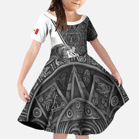 Personalized Mexico Aztec Calendar Family Matching Tank Maxi Dress and Hawaiian Shirt Flag and Coat of Arms