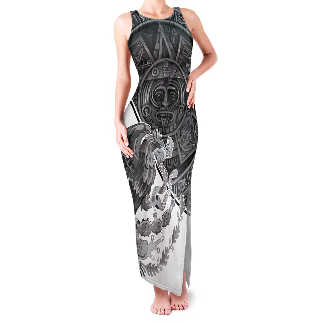 Personalized Mexico Aztec Calendar Family Matching Tank Maxi Dress and Hawaiian Shirt Flag and Coat of Arms