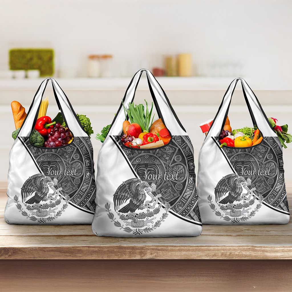 Personalized Mexico Aztec Calendar Grocery Bag Flag and Coat of Arms