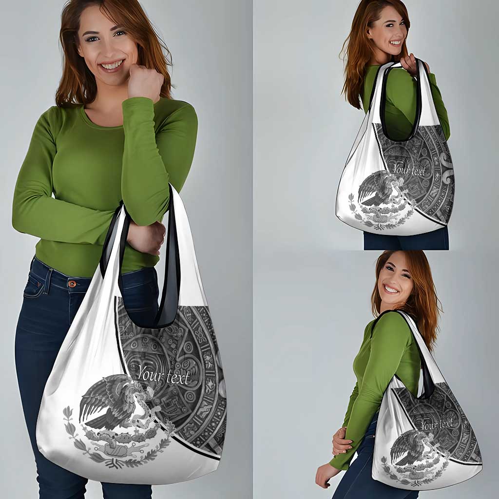 Personalized Mexico Aztec Calendar Grocery Bag Flag and Coat of Arms