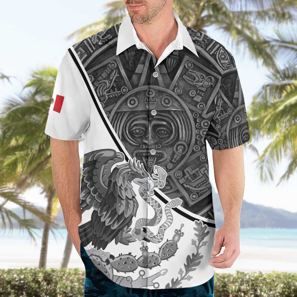 Personalized Mexico Aztec Calendar Hawaiian Shirt Flag and Coat of Arms