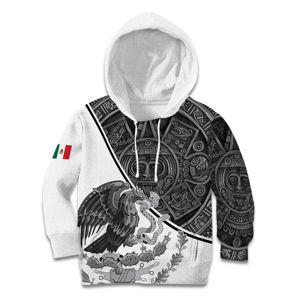 Personalized Mexico Aztec Calendar Kid Hoodie Flag and Coat of Arms