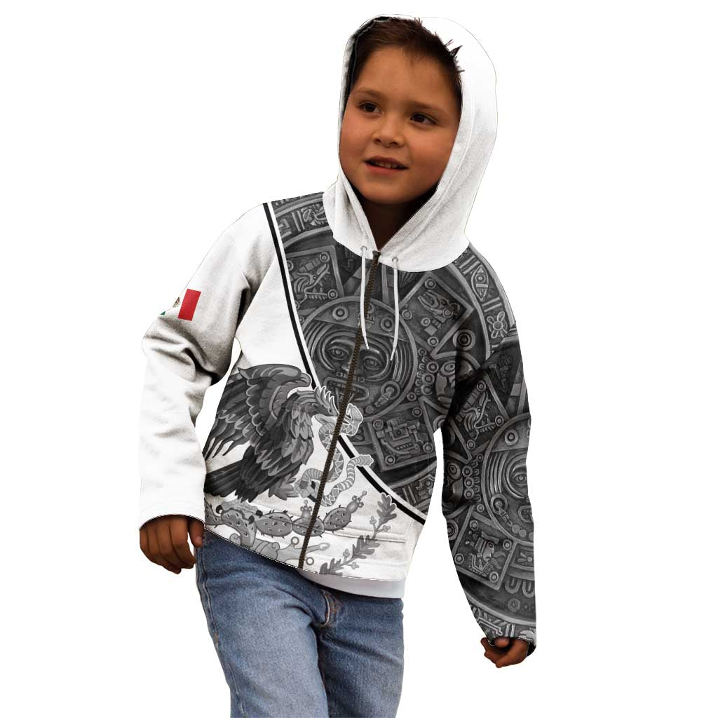 Personalized Mexico Aztec Calendar Kid Hoodie Flag and Coat of Arms