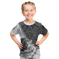 Personalized Mexico Aztec Calendar Kid T Shirt Flag and Coat of Arms