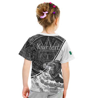 Personalized Mexico Aztec Calendar Kid T Shirt Flag and Coat of Arms