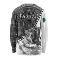 Personalized Mexico Aztec Calendar Long Sleeve Shirt Flag and Coat of Arms