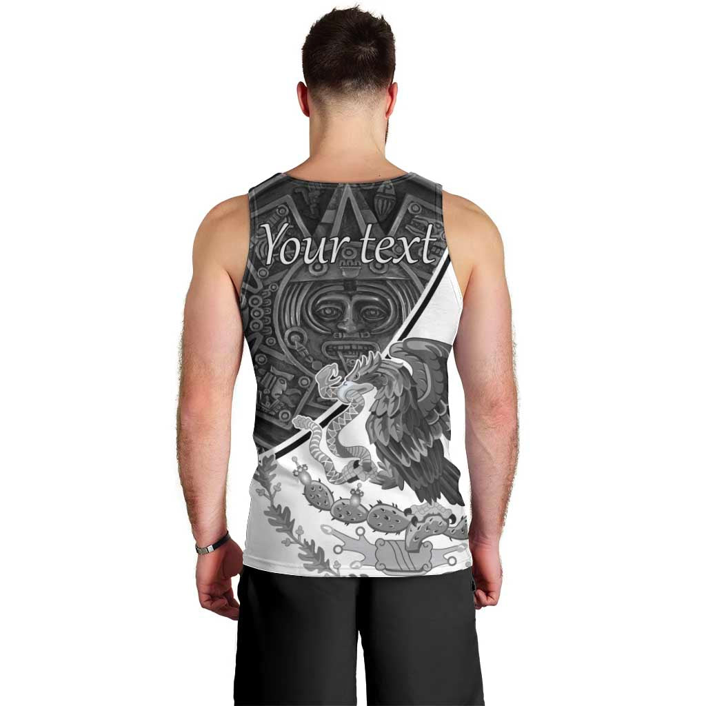 Personalized Mexico Aztec Calendar Men Tank Top Flag and Coat of Arms