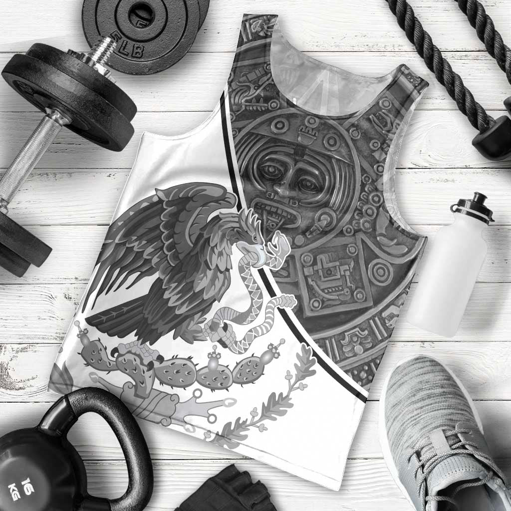 Personalized Mexico Aztec Calendar Men Tank Top Flag and Coat of Arms
