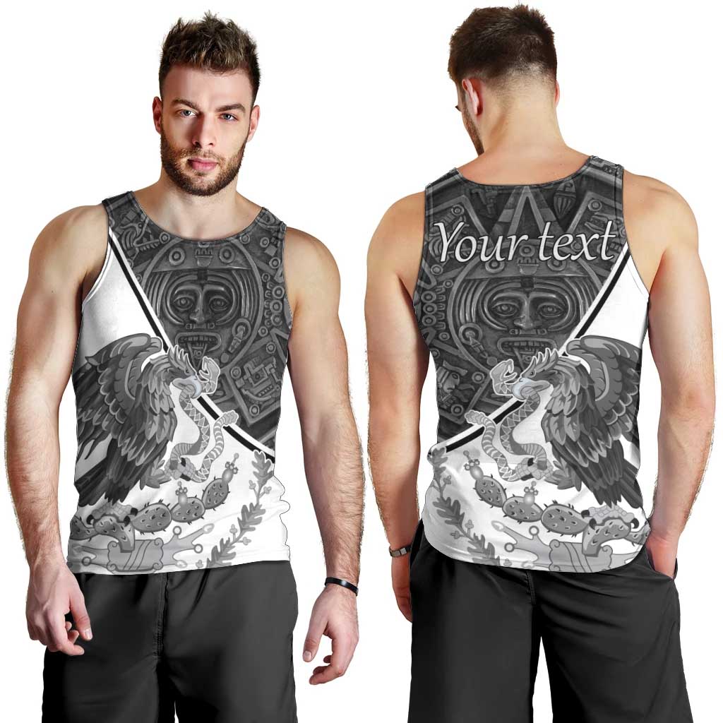 Personalized Mexico Aztec Calendar Men Tank Top Flag and Coat of Arms