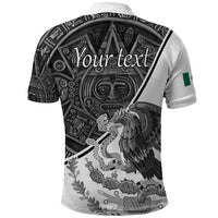 Personalized Mexico Aztec Calendar Polo Shirt Flag and Coat of Arms