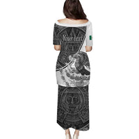 Personalized Mexico Aztec Calendar Puletasi Flag and Coat of Arms