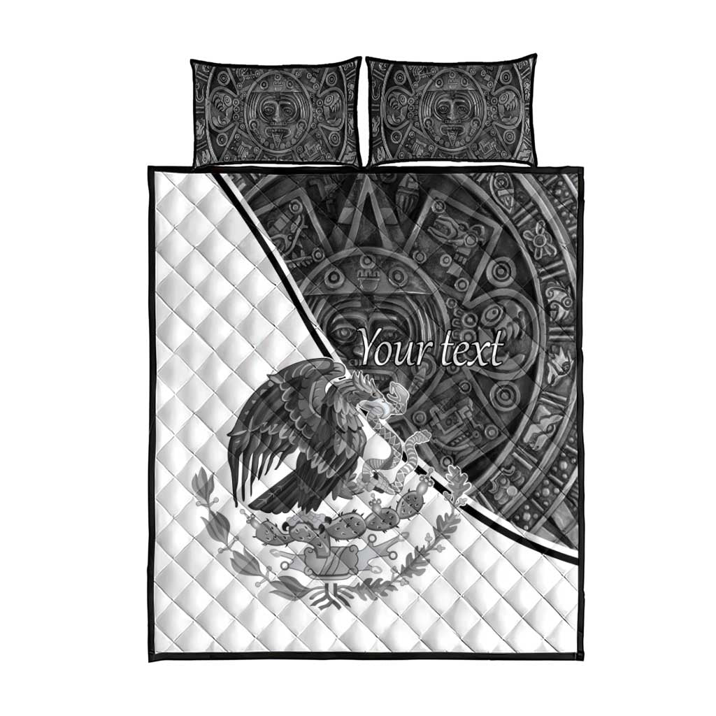 Personalized Mexico Aztec Calendar Quilt Bed Set Flag and Coat of Arms