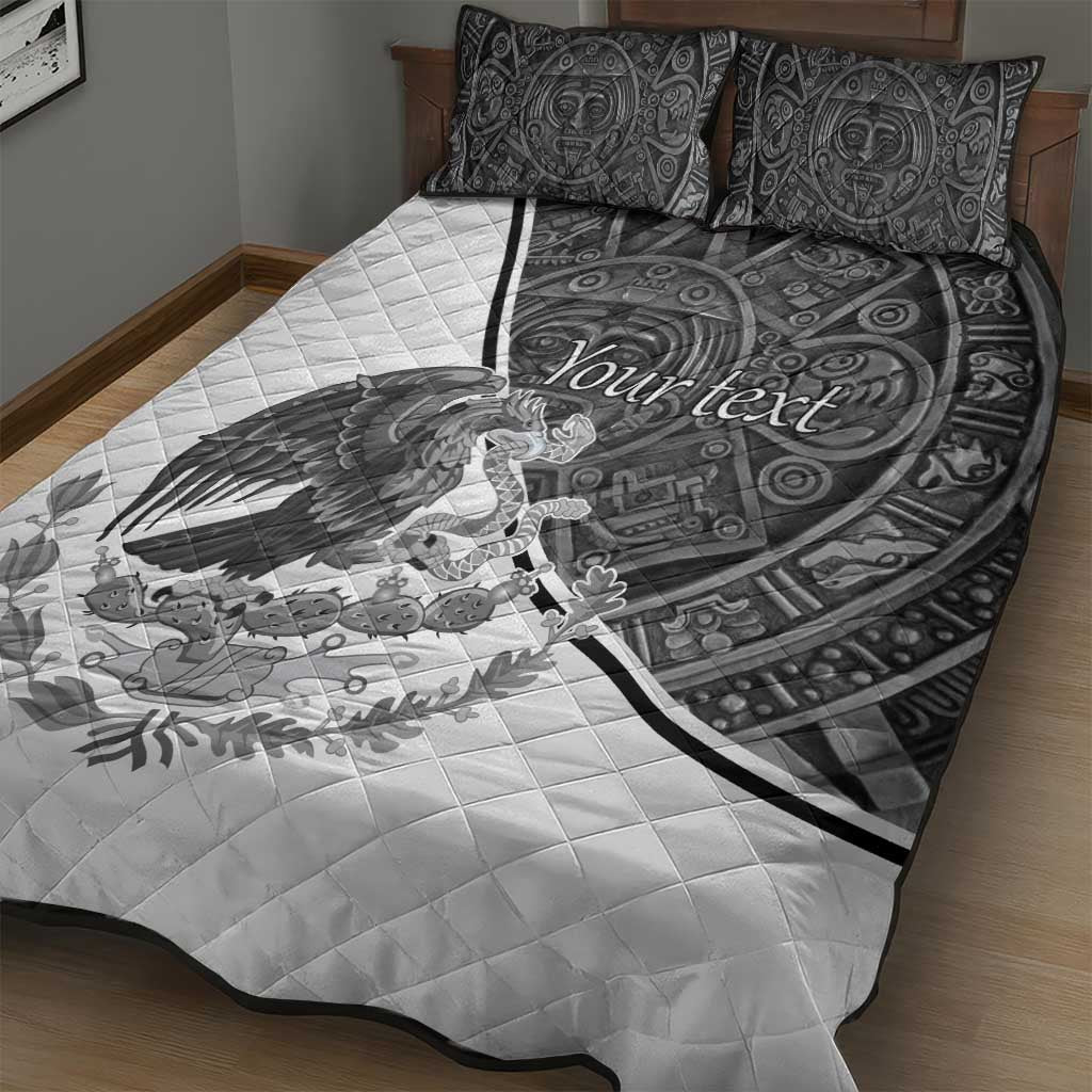Personalized Mexico Aztec Calendar Quilt Bed Set Flag and Coat of Arms