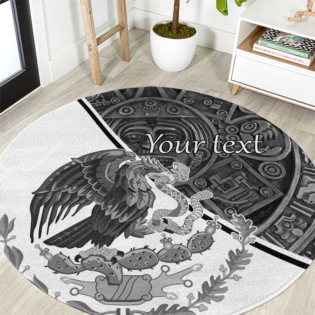 Personalized Mexico Aztec Calendar Round Carpet Flag and Coat of Arms