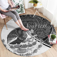 Personalized Mexico Aztec Calendar Round Carpet Flag and Coat of Arms